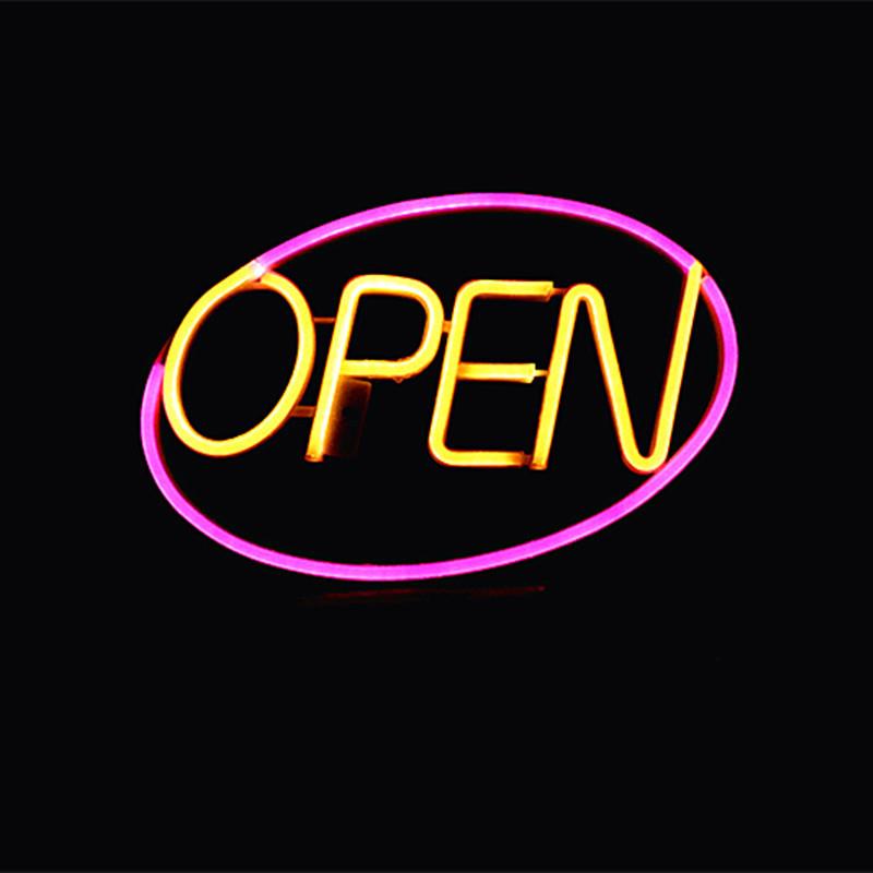 LED多色简约造型OPEN字母霓虹灯超亮店铺商场酒吧开门营业装饰灯