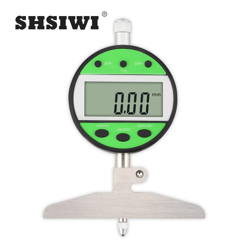 思为数显深度百分表0-100  0-25 0-50数显千分深度规 电子深度计