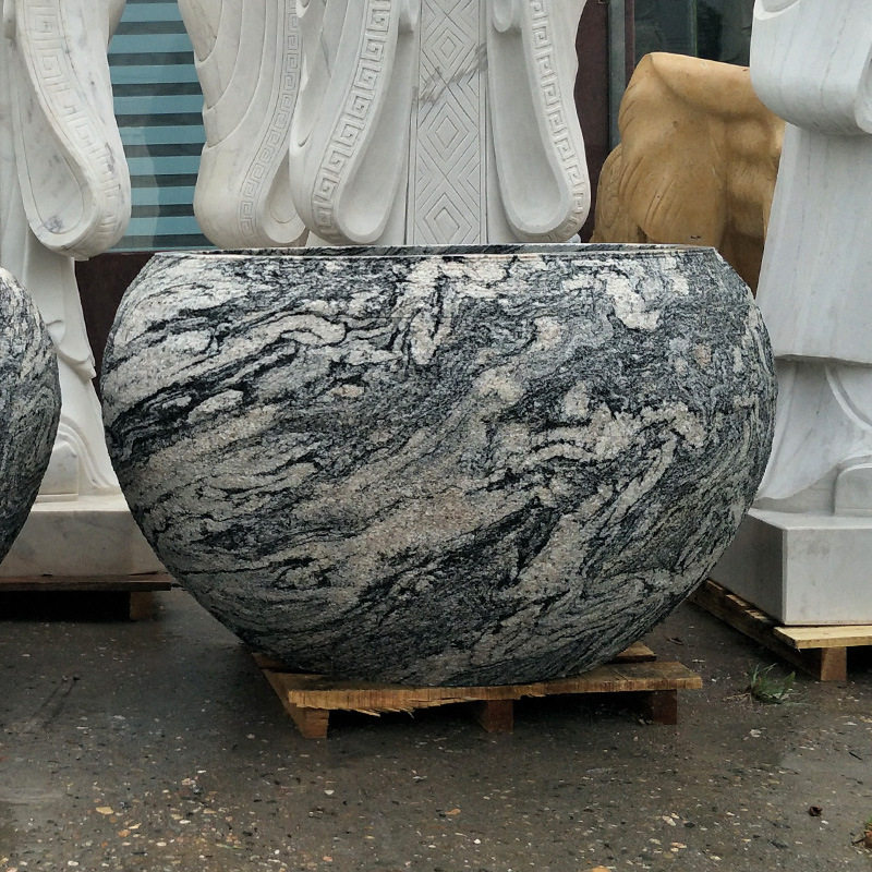 雪浪石石雕鱼缸花盆厂家批发