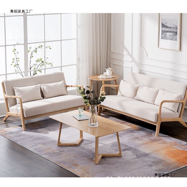 2026北欧单人沙发椅简约布艺实木休闲椅子客厅阳台卧室靠背椅家用