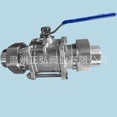 3PC球阀1000WOG Q21焊接球阀6分 4不锈钢三片式 活接对焊球阀