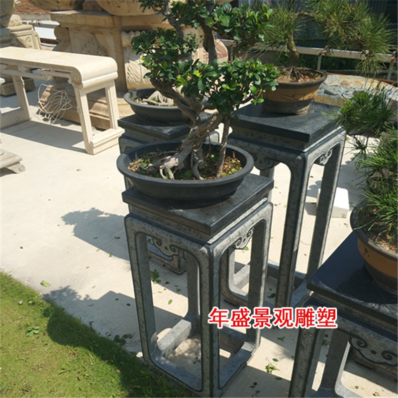 青石仿古庭院石雕花架