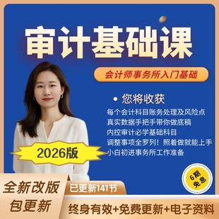 审计鱼帮主-审计实操必学基础课/底稿内控零基础会计师事务所面试