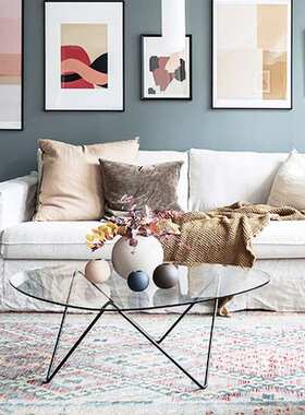 丹麦Pedrera茶几钢化玻璃极简轻奢现代北欧小户型客厅铁艺茶桌子