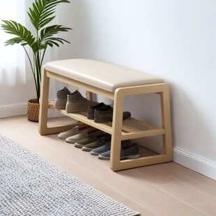 蹬坐换鞋门口实木家用换鞋凳坐凳可卧室纯换鞋凳中式入门一体换鞋