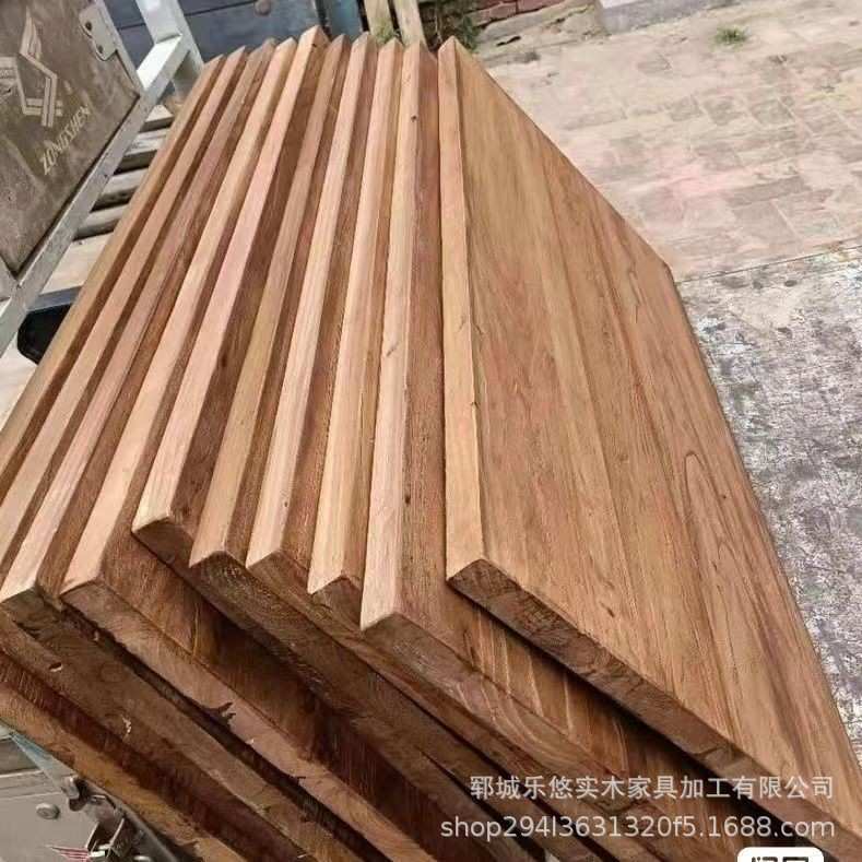 老榆木飘窗台面板榆木板材实木窗台板桌面板吧台板家用木地板拼接