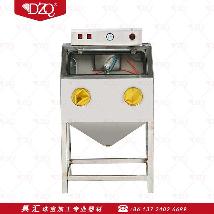 首饰装饰金属表面喷砂磨砂效果中型喷砂机干喷湿喷两用喷砂机器材