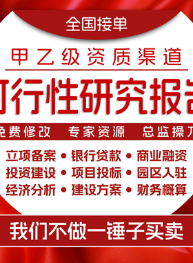 代写可行性研究报告实施方案地方专项债立项申请报告项目建议书