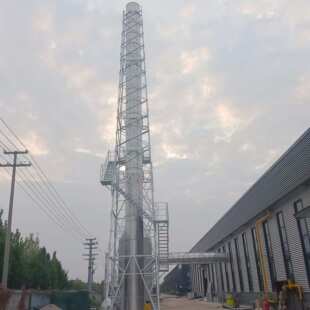 25米不锈钢烟囱塔架油田化工烟筒井字架钢结构烟囱支架