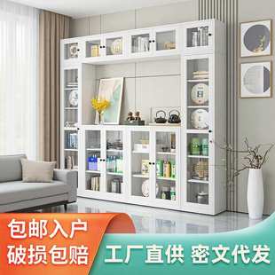 家用书架储物柜多层带柜门展示柜收纳柜厂家定制柜子书房书柜