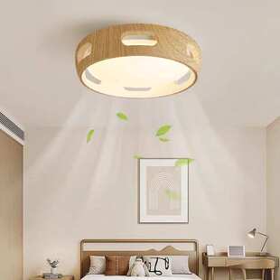 无叶风扇灯全光谱护眼卧室吸顶风扇灯隐形静音无叶110v吊扇灯具