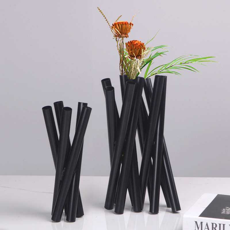 现代样板房花瓶轻奢不锈钢插花花器软装饰品简约抽象艺术交错摆件,机械设备,其他机械设备,淘宝优惠券,粉丝福利购,淘宝优惠卷