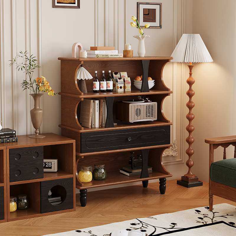 中古风实木书柜一体家用书架法式复古轻奢置物柜客厅靠墙展示边柜,机械设备,其他机械设备,淘宝优惠券,粉丝福利购,淘宝优惠卷