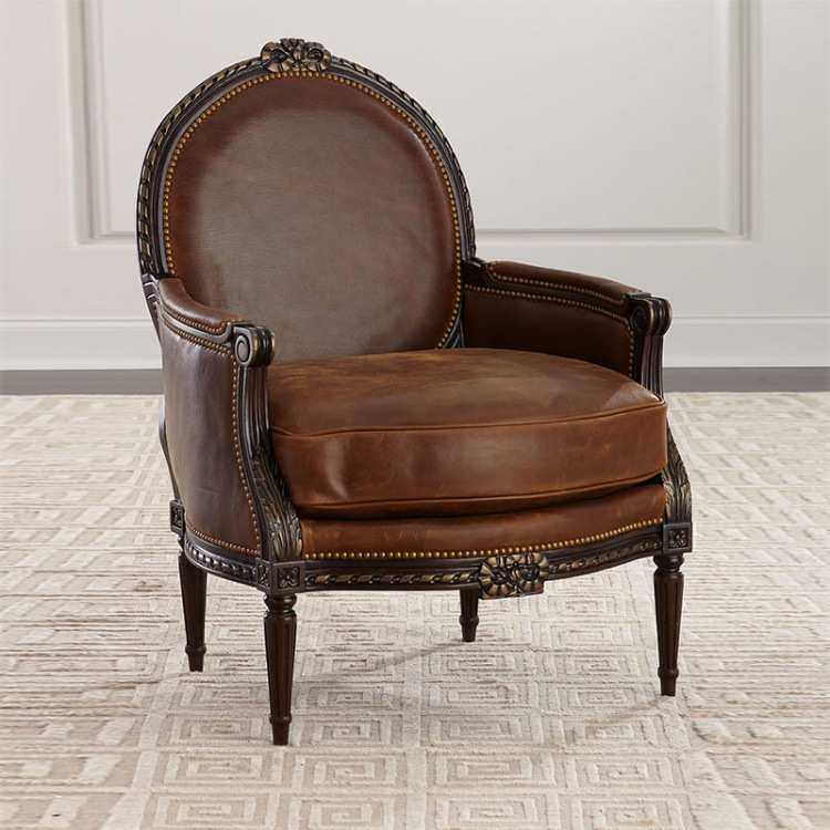 美式轻奢实木雕花单人沙发椅复古皮艺休闲椅小户型客厅洽谈沙发,机械设备,其他机械设备,淘宝优惠券,粉丝福利购,淘宝优惠卷
