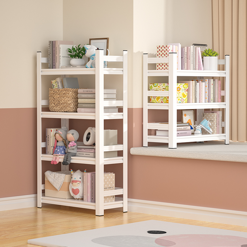 飘窗书架落地置物架儿童钢制简易书本收纳层架客厅阳台家用学生书