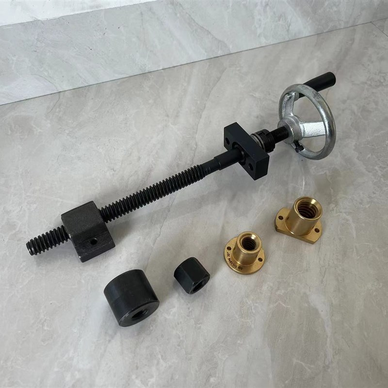 T型丝杆套装带手轮螺母梯形螺杆手摇升降丝杠传动夹具螺杆T18/T25