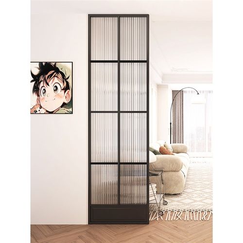 奶油风法式玻璃屏风拱形隔断客厅入户玄关卫生间屏风隔断