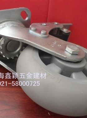 6*2优力人造胶万向刹车轮/6寸平顶万向轮/工业重型脚轮/橡胶