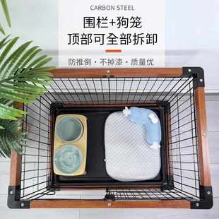 大型加高狗笼围栏中小型狗笼围栏室内原木风狗窝狗屋狗房子柯基犬