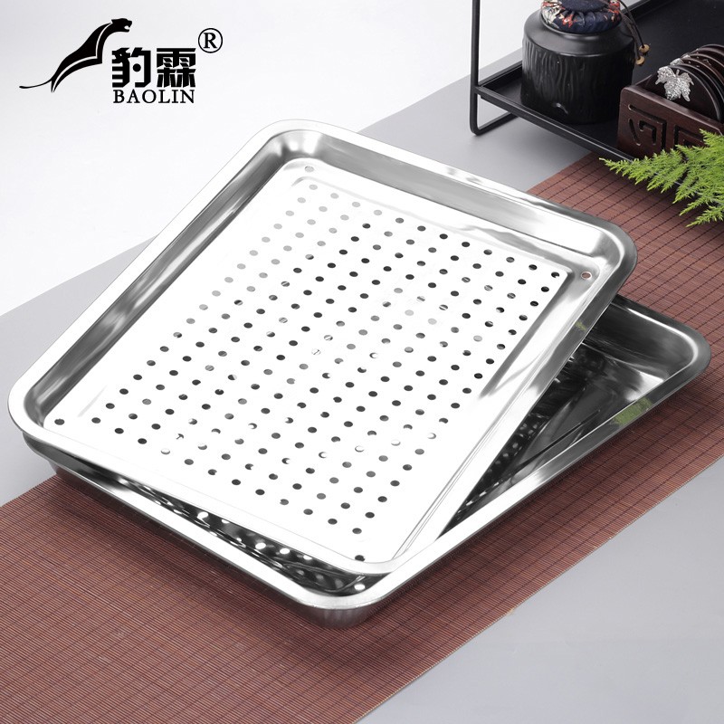 不锈钢茶盘茶托盘茶台功夫茶具家用小型接排水茶桌配件嵌入式漏水