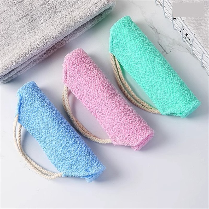 拉绳搓澡巾抽绳尼龙洗澡搓澡刷背神器女士家用强力擦后背搓泥