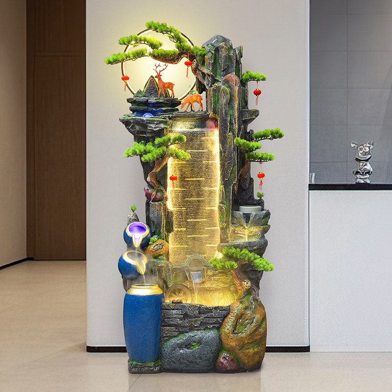 假山流水喷泉家居造景摆件客厅阳台花园庭院玄关茶室落地开业礼品