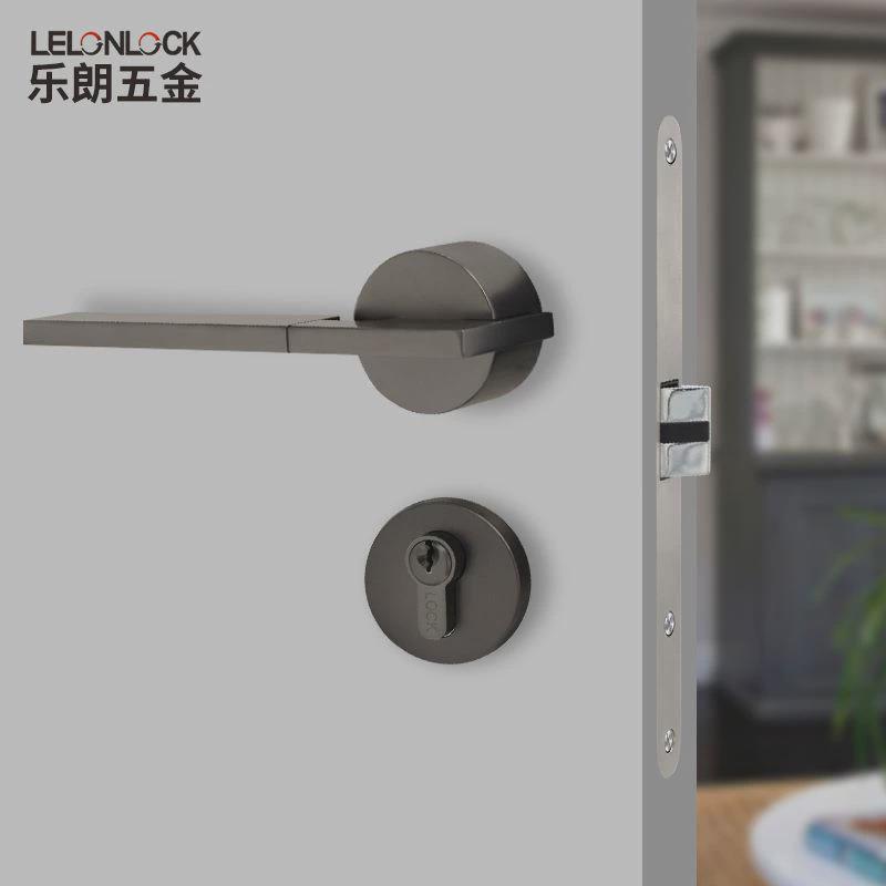 锌合金实心执手静音门锁室内门分体锁家装实木门卧室房门锁