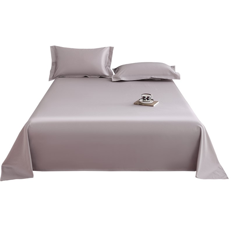 100支新疆长绒棉床单单件纯色宿舍被单双人100全棉枕套三件套