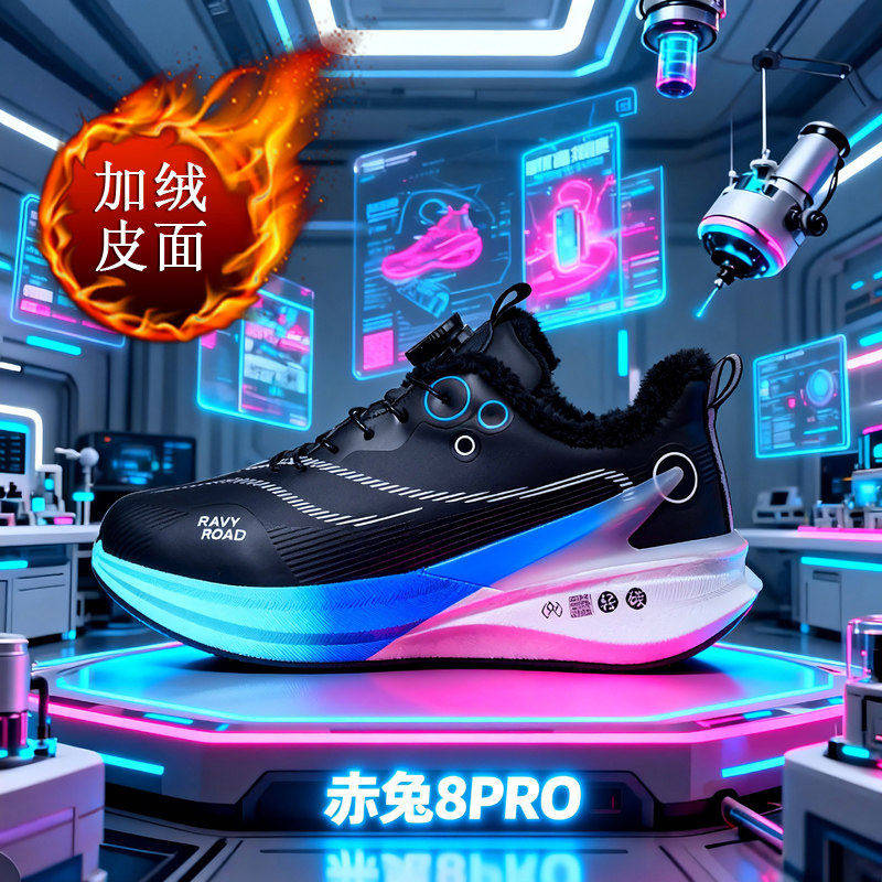 李宁青蓝计划 |赤兔8pro跑鞋男鞋冬季加绒棉鞋皮面儿童运动鞋减震,运动鞋new,运动休闲鞋,淘宝优惠券,粉丝福利购,淘宝优惠卷