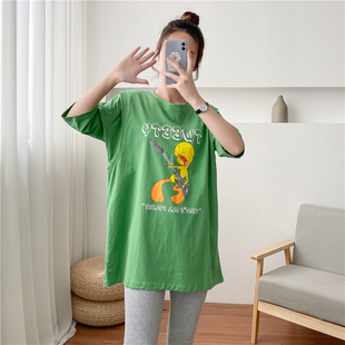 大码 孕妇 印花 短袖 T恤 8515 上衣 实拍一