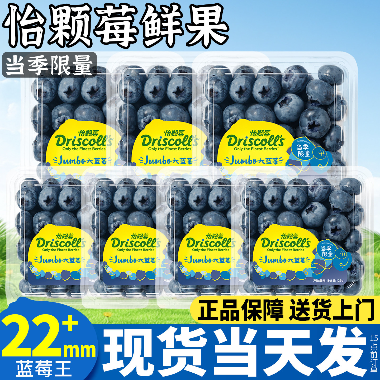 云南蓝莓怡颗梅新鲜水果12盒花香鲜果整箱包邮黑树红参官方旗舰店