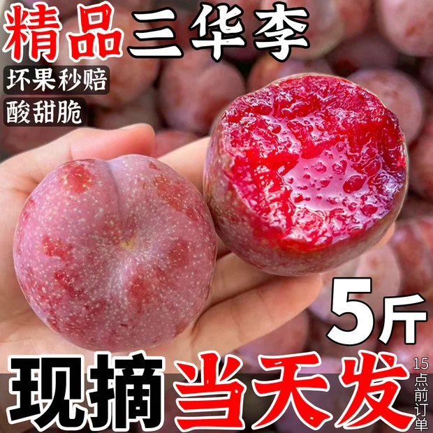 5斤红心三华李新鲜李子水果当季樱脆甜桃孕妇整箱包邮大果