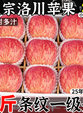 正宗陕西洛川苹果新鲜水果9斤当季整箱红富士冰糖心一级脆甜阿克
