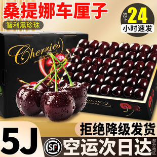 顺丰空运 桑提娜车厘子智利进口黑珍珠新鲜水果5斤5J特大樱桃孕妇