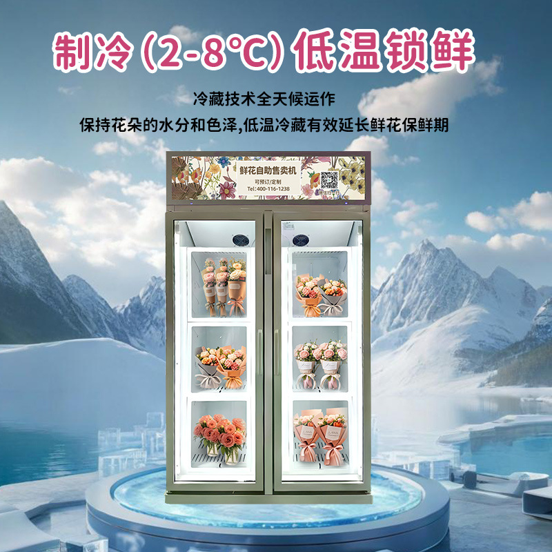 鲜花格子柜自动售货机24小时无人自助售花机鲜花售卖机厂家OEM