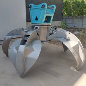 挖机多功能莲花抓钢机 360度旋转液压莲花抓 建筑垃圾搬运抓料臂