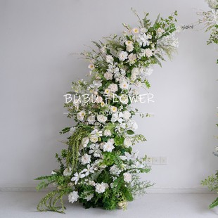 森系牛角拱门装 莫奈婚礼花艺户外旅拍摄影假花 饰仿真花花艺套装