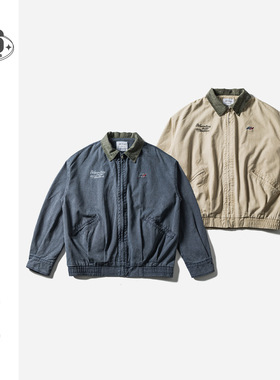 BUILTTOLAST美式复古水洗底特律夹克男女宽松全棉工装外套潮流