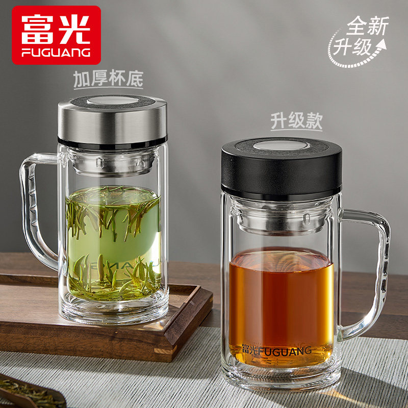 富光玻璃杯茶杯男士泡茶办公专用图片