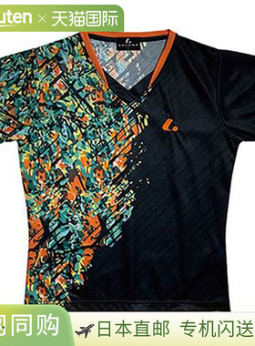 日本直邮LUCENT 衬衫 女士比赛衬衫 无领 黑色 短袖 上衣 吸汗 快