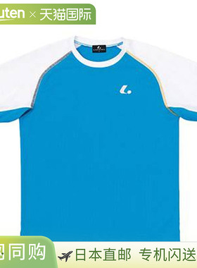 日本直邮LUCENT 网球男士女士比赛球衣无领蓝色XLH3027短袖吸汗速
