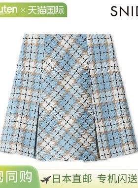日本直邮SNIDEL 罗纹半身裙/短裤格纹图案2025秋冬款swfp255050