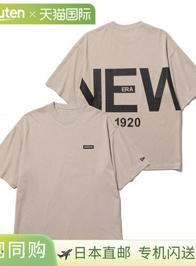 日本直邮NEW ERA 短袖宽松棉质 T恤 Zoom Up Logo 玫瑰灰色 14410