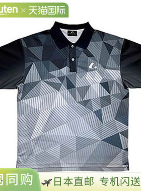日本直邮LUCENT Polo 衫 男女士比赛衬衫 带领 黑色短袖上衣 吸汗