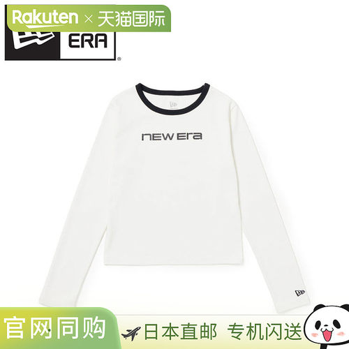 日本直邮New Era 纽亦华 女士长袖T恤 Glitter Logo 闪粉Logo 米