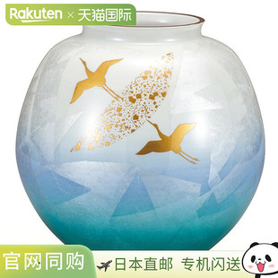 日本直邮九谷烧 10号 银色金鹤花瓶花瓶花器流行礼品赠品乔迁贺礼