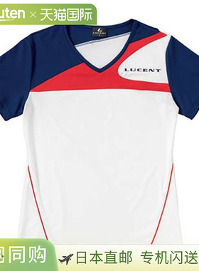 日本直邮LUCENT 女士网球比赛衬衫 无领 白色 XLH2250 短袖 吸汗