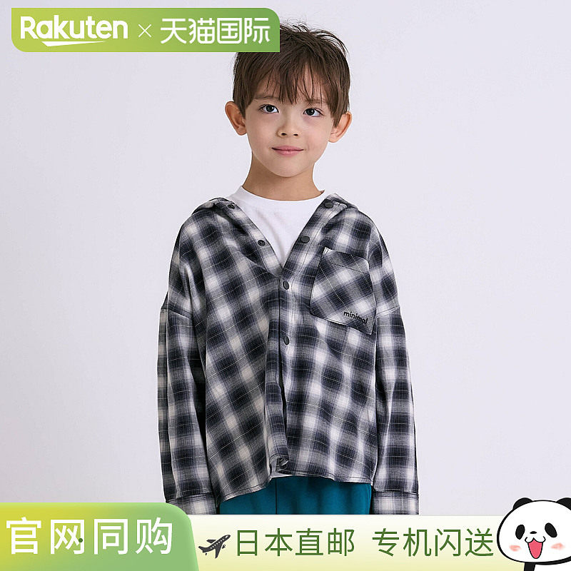 日本直邮MINIMAL格纹衬衫连帽衫