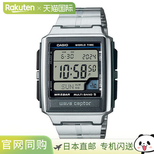WAVECEPTOR 无线电手表数字多带 5 金属带 WV-59RD-1AJF CASIO 卡