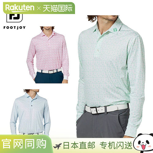 日本直邮FootJoy FJ-F25-S10 男士长袖POLO衫 复古花卉印花 高尔